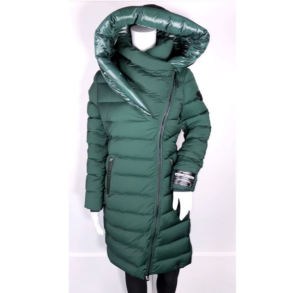 RUDSAK Jackets & Blazers - RUDSAK GREEN MIDI QUILTED PUFFER REMOVABLE HOOD SM